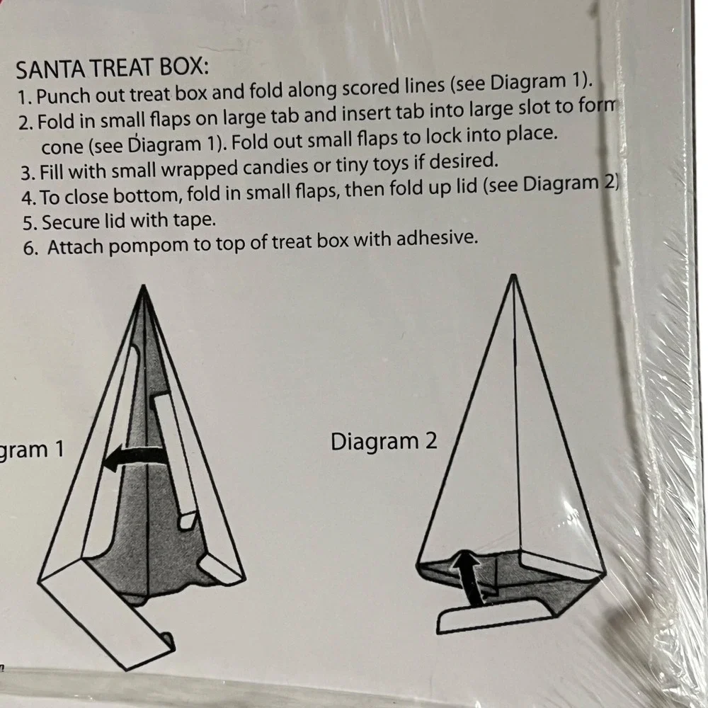 Current‎ Santa Treat Boxes w/ Pom Poms Christmas Holiday Craft DIY Party New